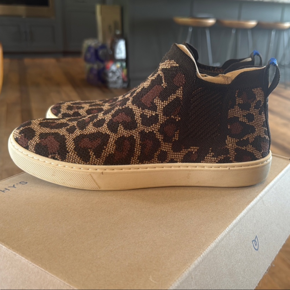 Rothy's Leopard Pattern High-Top Sneakers